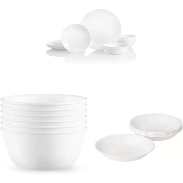 Corelle Vitrelle Glass Dinnerware Set, Chip &amp; Crack Resistant Triple Layer Glass, 4-PC Dinner Plates, Northern Pines