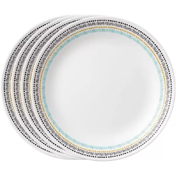 Corelle Vitrelle Glass Dinnerware Set, Chip &amp; Crack Resistant Triple Layer Glass, 4-PC Dinner Plates, Northern Pines