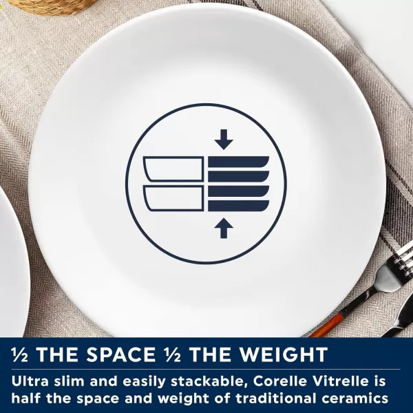 Corelle Vitrelle Glass Dinnerware Set, Chip &amp; Crack Resistant Triple Layer Glass, 4-PC Dinner Plates, Northern Pines