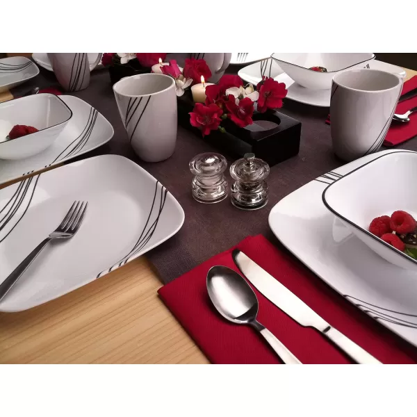 Corelle Vitrelle Glass Dinnerware Set, Chip &amp; Crack Resistant Triple Layer Glass, 4-PC Dinner Plates, Northern Pines