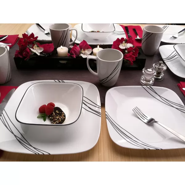 Corelle Vitrelle Glass Dinnerware Set, Chip &amp; Crack Resistant Triple Layer Glass, 4-PC Dinner Plates, Northern Pines