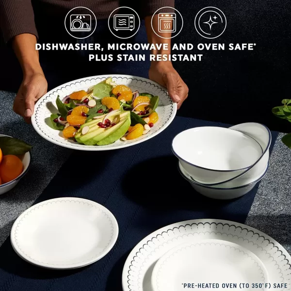 Corelle Vitrelle Glass Dinnerware Set, Chip &amp; Crack Resistant Triple Layer Glass, 4-PC Dinner Plates, Northern Pines