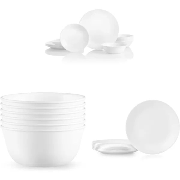 Corelle Vitrelle Glass Dinnerware Set, Chip &amp; Crack Resistant Triple Layer Glass, 4-PC Dinner Plates, Northern Pines