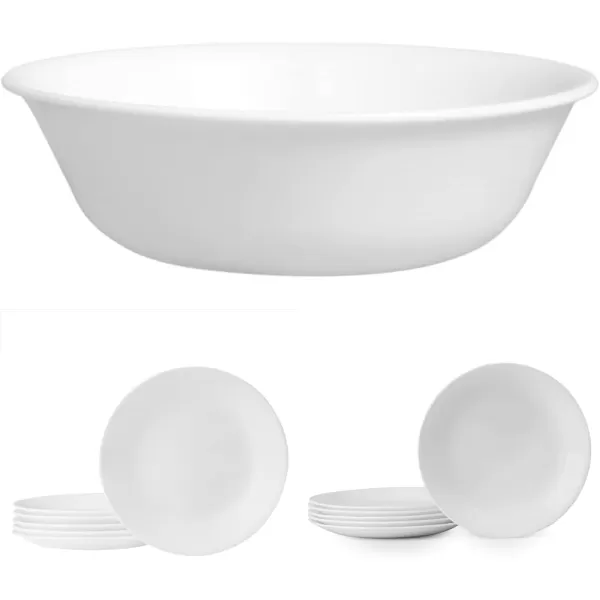 Corelle Vitrelle Glass Dinnerware Set, Chip &amp; Crack Resistant Triple Layer Glass, 4-PC Dinner Plates, Northern Pines