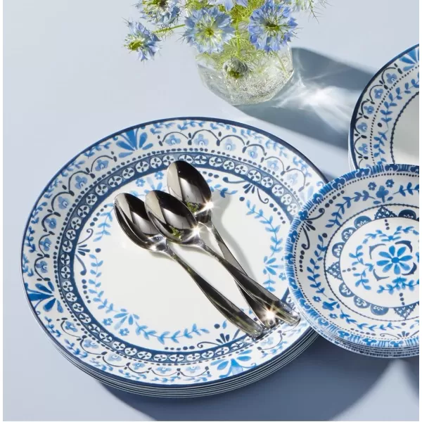 Corelle Vitrelle Glass Dinnerware Set, Chip &amp; Crack Resistant Triple Layer Glass, 4-PC Dinner Plates, Northern Pines