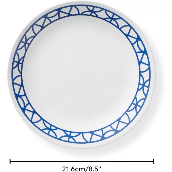 Corelle Vitrelle Glass Dinnerware Set, Chip &amp; Crack Resistant Triple Layer Glass, 4-PC Dinner Plates, Northern Pines