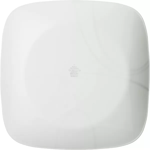Corelle Vitrelle Salad Plates Set, Triple Layer Glass and Chip Resistant, Lightweight Square 9-Inch Plates, White, 6 Count 