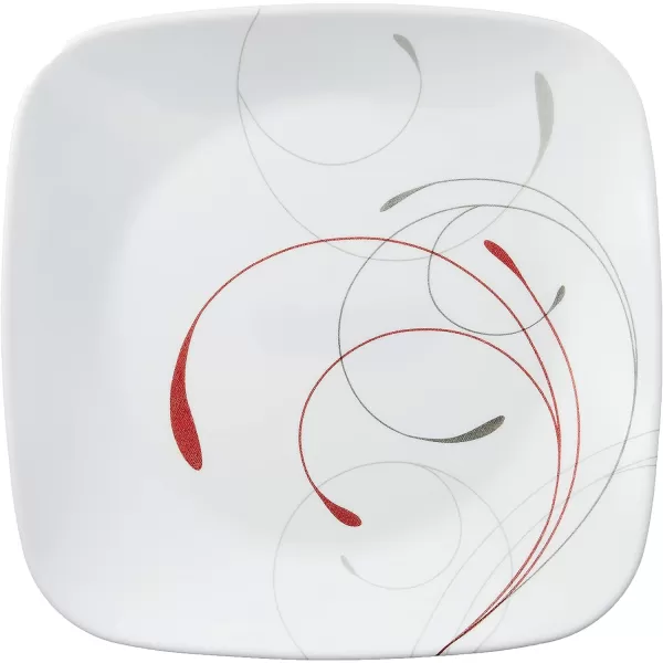 Corelle Vitrelle Salad Plates Set, Triple Layer Glass and Chip Resistant, Lightweight Square 9-Inch Plates, White, 6 Count 