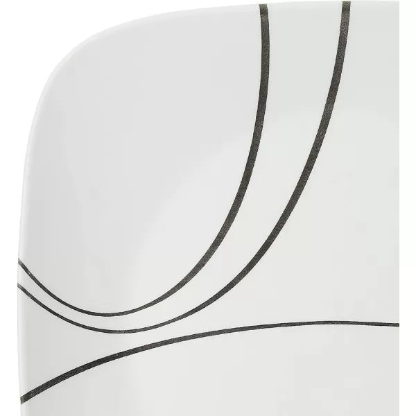 Corelle Vitrelle Salad Plates Set, Triple Layer Glass and Chip Resistant, Lightweight Square 9-Inch Plates, White, 6 Count 