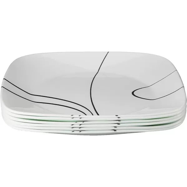 Corelle Vitrelle Salad Plates Set, Triple Layer Glass and Chip Resistant, Lightweight Square 9-Inch Plates, White, 6 Count 