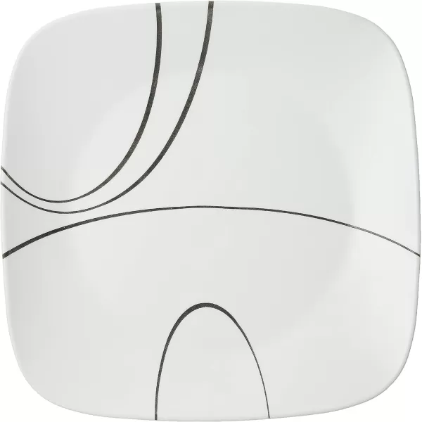 Corelle Vitrelle Salad Plates Set, Triple Layer Glass and Chip Resistant, Lightweight Square 9-Inch Plates, White, 6 Count 