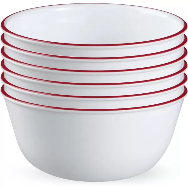 Corelle,Glass 28oz Red Band Bowl 6pk