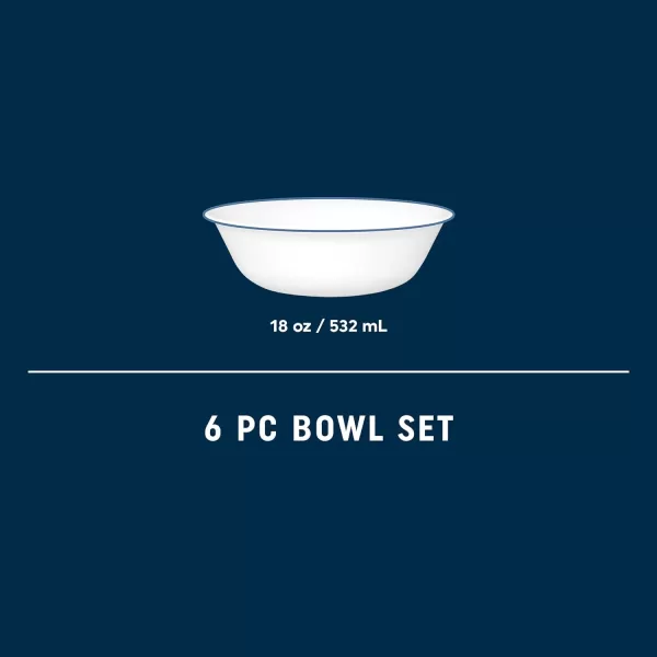 Corelle,Glass 28oz Red Band Bowl 6pk