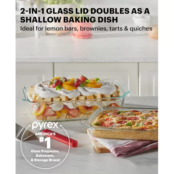 Pyrex Deep 5.2-Qt  2-in-1 Glass Baking Dish with Glass Lid, Extra Large Rectangular Baking Pan For Casserole &amp; Lasagna, Dishwasher, Freezer, Microwave and Pre-Heated Oven Safe