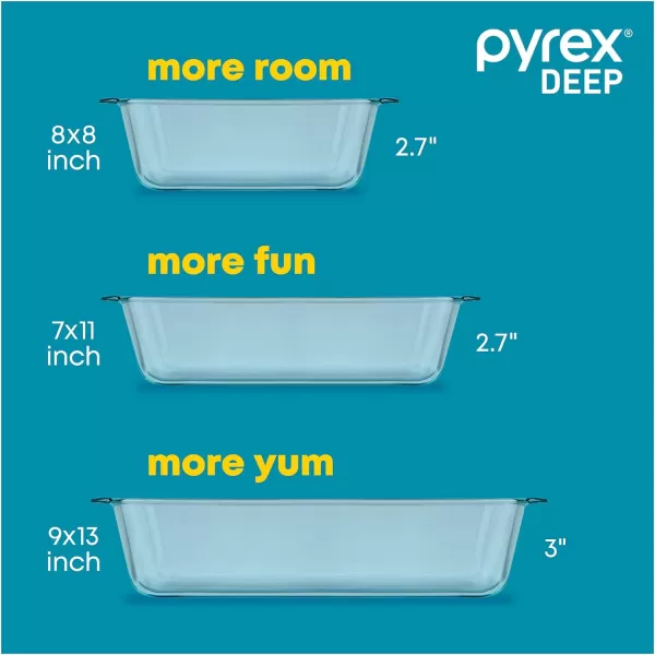 Pyrex Deep Baking Dish Set , Model: