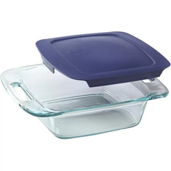 Pyrex Easy Grab 4-Piece Glass Baking Dish Set with Lids, 2-Qt Glass Bakeware Set, Non-Toxic, BPA-Free Lids, Tempered Glass Nesting Bakeware Set