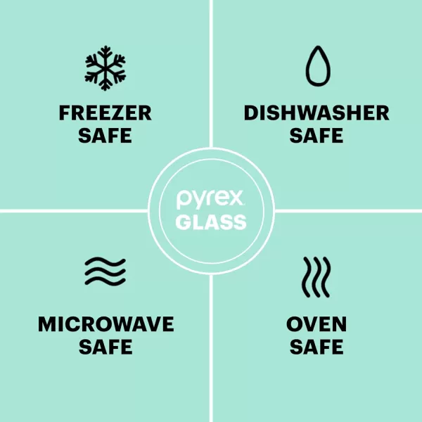 Pyrex Easy Grab 4-Piece Glass Baking Dish Set with Lids, 2-Qt Glass Bakeware Set, Non-Toxic, BPA-Free Lids, Tempered Glass Nesting Bakeware Set
