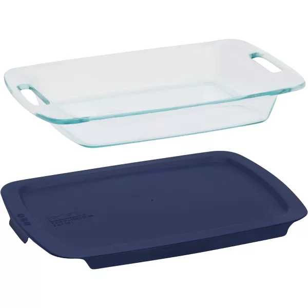 Pyrex Easy Grab 4-Piece Glass Baking Dish Set with Lids, 2-Qt Glass Bakeware Set, Non-Toxic, BPA-Free Lids, Tempered Glass Nesting Bakeware Set