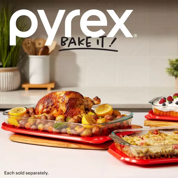 Pyrex Easy Grab 4-Piece Glass Baking Dish Set with Lids, 2-Qt Glass Bakeware Set, Non-Toxic, BPA-Free Lids, Tempered Glass Nesting Bakeware Set