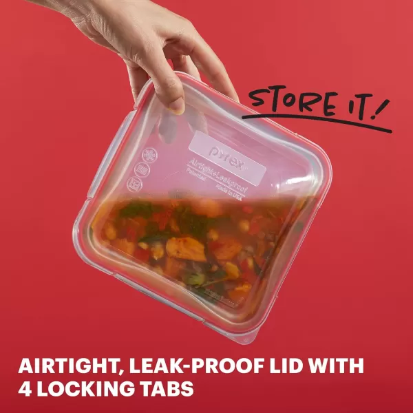 Pyrex Freshlock 8-Pieces Mixed Sized Glass Food Storage Containers Set, Airtight &amp; Leakproof Locking Lids, Freezer Dishwasher Microwave Safe