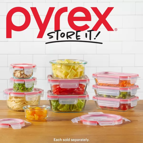 Pyrex Freshlock 8-Pieces Mixed Sized Glass Food Storage Containers Set, Airtight &amp; Leakproof Locking Lids, Freezer Dishwasher Microwave Safe