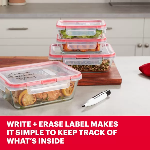 Pyrex Freshlock 8-Pieces Mixed Sized Glass Food Storage Containers Set, Airtight &amp; Leakproof Locking Lids, Freezer Dishwasher Microwave Safe