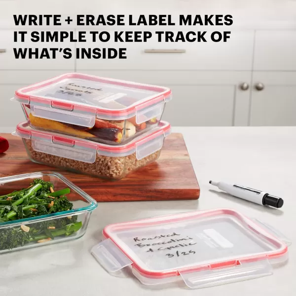 Pyrex Freshlock 8-Pieces Mixed Sized Glass Food Storage Containers Set, Airtight &amp; Leakproof Locking Lids, Freezer Dishwasher Microwave Safe