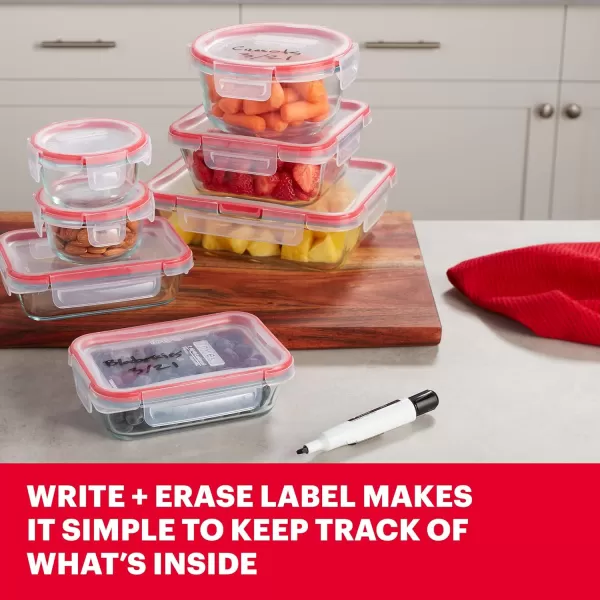 Pyrex Freshlock 8-Pieces Mixed Sized Glass Food Storage Containers Set, Airtight &amp; Leakproof Locking Lids, Freezer Dishwasher Microwave Safe
