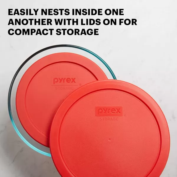 Pyrex Simply Store 6-Pc Glass Food Storage Container Set with Lids, 3-Cup, 6-Cup, &amp; 11-Cup Rectangular Meal Prep Containers with Lid, BPA-Free Lid, Dishwasher, Microwave and Freezer Safe
