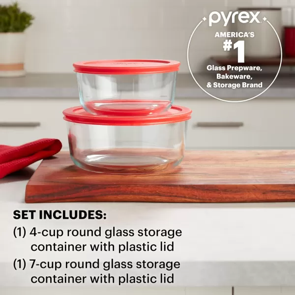Pyrex Simply Store 6-Pc Glass Food Storage Container Set with Lids, 3-Cup, 6-Cup, &amp; 11-Cup Rectangular Meal Prep Containers with Lid, BPA-Free Lid, Dishwasher, Microwave and Freezer Safe