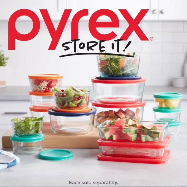 Pyrex Simply Store 6-Pc Glass Food Storage Container Set with Lids, 3-Cup, 6-Cup, &amp; 11-Cup Rectangular Meal Prep Containers with Lid, BPA-Free Lid, Dishwasher, Microwave and Freezer Safe