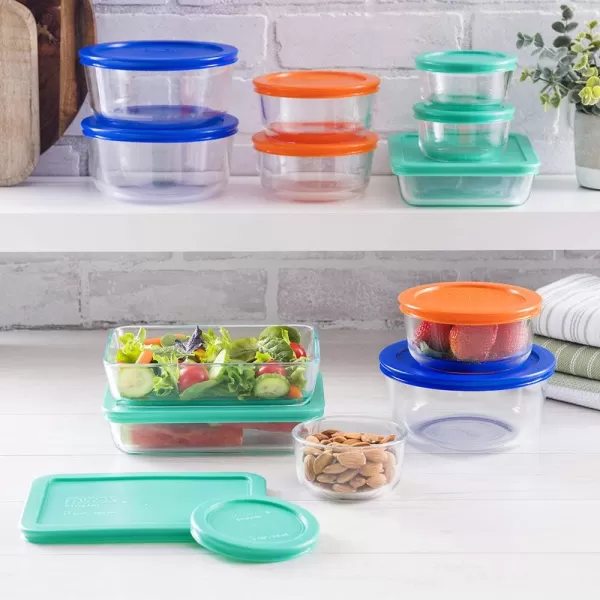 Pyrex Simply Store Food Storage Container Set with BPA-Free Lid, Rectangular Glass Storage Containers, Dishwasher, Microwave and Freezer Safe, 10 Piece
