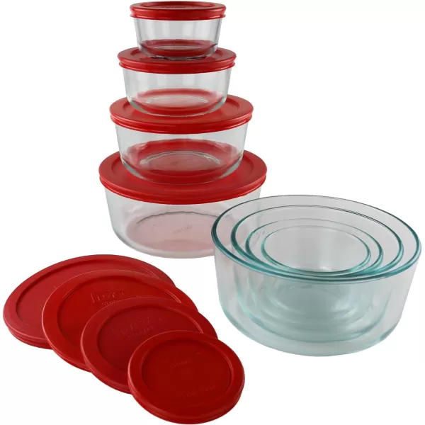 Pyrex Simply Store Food Storage Container Set with BPA-Free Lid, Rectangular Glass Storage Containers, Dishwasher, Microwave and Freezer Safe, 10 Piece