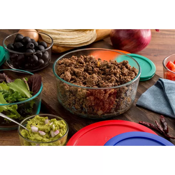 Pyrex Simply Store Food Storage Container Set with BPA-Free Lid, Rectangular Glass Storage Containers, Dishwasher, Microwave and Freezer Safe, 10 Piece