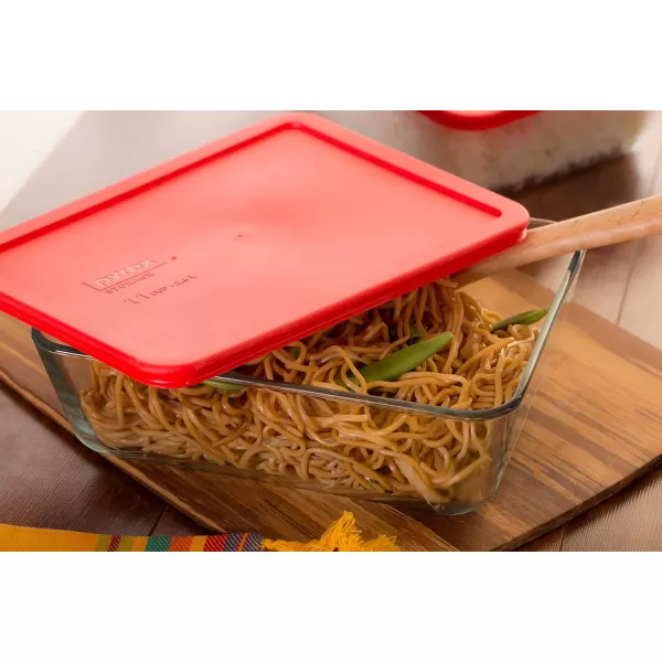 Pyrex Simply Store Food Storage Container Set with BPA-Free Lid, Rectangular Glass Storage Containers, Dishwasher, Microwave and Freezer Safe, 10 Piece