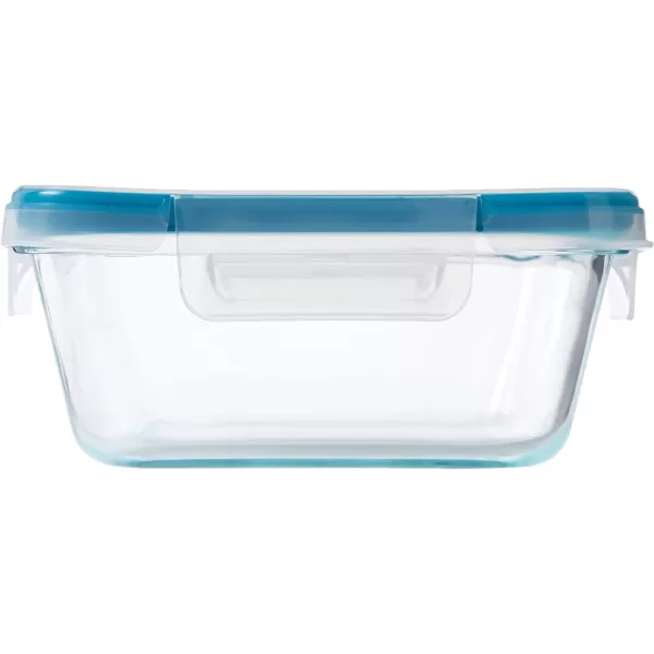 Snapware Total Solution 10-PC  Square Glass Food Storage Container Set with Plastic Lids, Medium Size Set of 4-Cups, BPA-Free Lids with Locking Tabs, Microwave, Dishwasher, and Freezer Safe