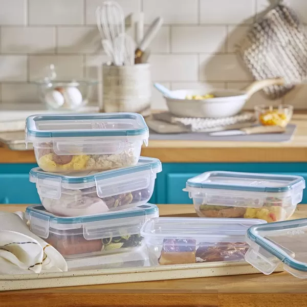 Snapware Total Solution 6-Pc Plastic Food Storage Containers Set with Lids, 8.5-Cup Rectangle Meal Prep Container, Non-Toxic, BPA-Free with 4 Locking Tabs, Microwave, Dishwasher, and Freezer Safe
