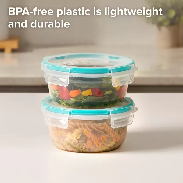 Snapware Total Solution 6-Pc Plastic Food Storage Containers Set with Lids, 8.5-Cup Rectangle Meal Prep Container, Non-Toxic, BPA-Free with 4 Locking Tabs, Microwave, Dishwasher, and Freezer Safe