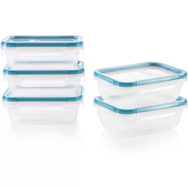 Snapware Total Solution 6-Pc Plastic Food Storage Containers Set with Lids, 8.5-Cup Rectangle Meal Prep Container, Non-Toxic, BPA-Free with 4 Locking Tabs, Microwave, Dishwasher, and Freezer Safe