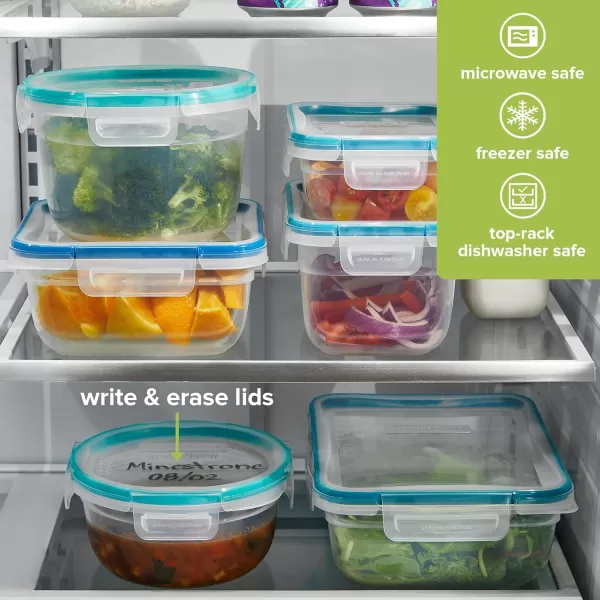 Snapware Total Solution 6-Pc Plastic Food Storage Containers Set with Lids, 8.5-Cup Rectangle Meal Prep Container, Non-Toxic, BPA-Free with 4 Locking Tabs, Microwave, Dishwasher, and Freezer Safe