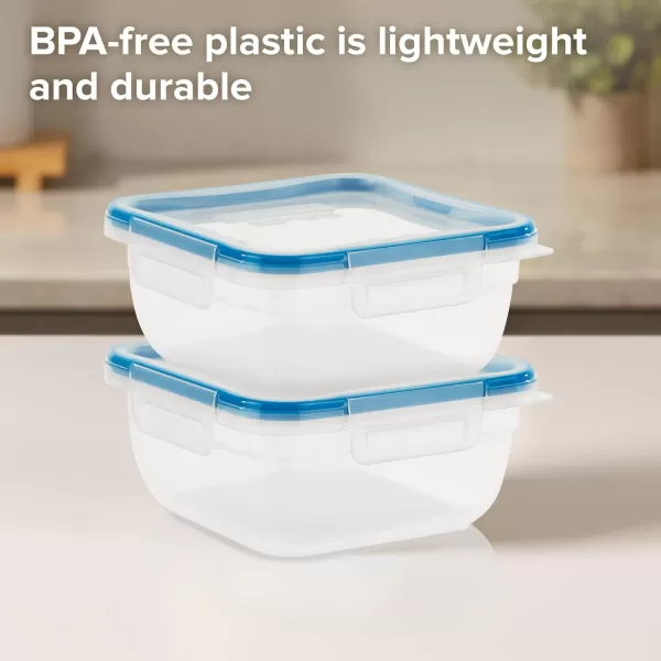 Snapware Total Solution 6-Pc Plastic Food Storage Containers Set with Lids, 8.5-Cup Rectangle Meal Prep Container, Non-Toxic, BPA-Free with 4 Locking Tabs, Microwave, Dishwasher, and Freezer Safe