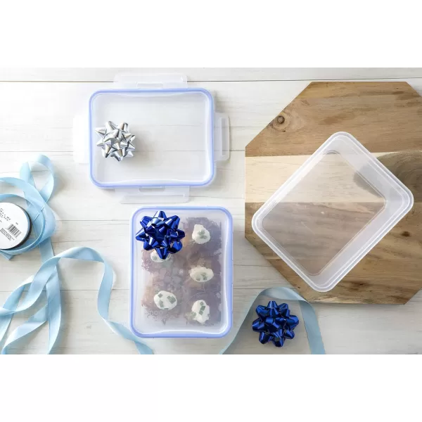 Snapware Total Solution 6-Pc Plastic Food Storage Containers Set with Lids, 8.5-Cup Rectangle Meal Prep Container, Non-Toxic, BPA-Free with 4 Locking Tabs, Microwave, Dishwasher, and Freezer Safe