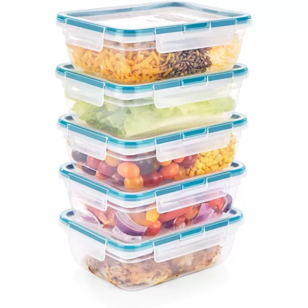 Snapware Total Solution 6-Pc Plastic Food Storage Containers Set with Lids, 8.5-Cup Rectangle Meal Prep Container, Non-Toxic, BPA-Free with 4 Locking Tabs, Microwave, Dishwasher, and Freezer Safe