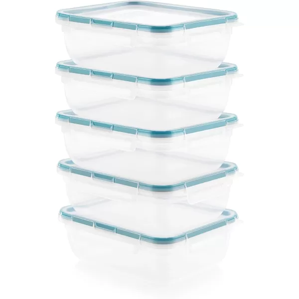 Snapware Total Solution 6-Pc Plastic Food Storage Containers Set with Lids, 8.5-Cup Rectangle Meal Prep Container, Non-Toxic, BPA-Free with 4 Locking Tabs, Microwave, Dishwasher, and Freezer Safe