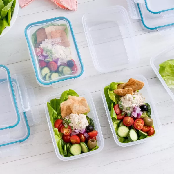 Snapware Total Solution 6-Pc Plastic Food Storage Containers Set with Lids, 8.5-Cup Rectangle Meal Prep Container, Non-Toxic, BPA-Free with 4 Locking Tabs, Microwave, Dishwasher, and Freezer Safe