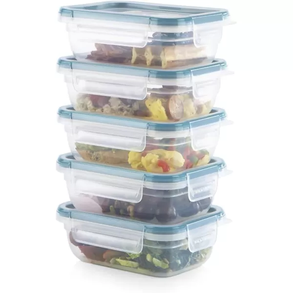 Snapware Total Solution 6-Pc Plastic Food Storage Containers Set with Lids, 8.5-Cup Rectangle Meal Prep Container, Non-Toxic, BPA-Free with 4 Locking Tabs, Microwave, Dishwasher, and Freezer Safe