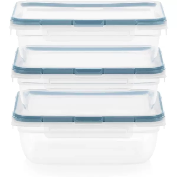 Snapware Total Solution 6-Pc Plastic Food Storage Containers Set with Lids, 8.5-Cup Rectangle Meal Prep Container, Non-Toxic, BPA-Free with 4 Locking Tabs, Microwave, Dishwasher, and Freezer Safe