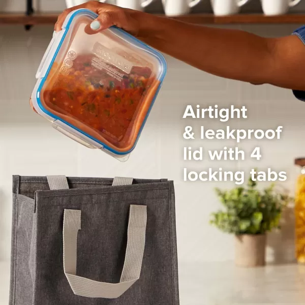 Snapware Total Solution 6-Pc Plastic Food Storage Containers Set with Lids, 8.5-Cup Rectangle Meal Prep Container, Non-Toxic, BPA-Free with 4 Locking Tabs, Microwave, Dishwasher, and Freezer Safe