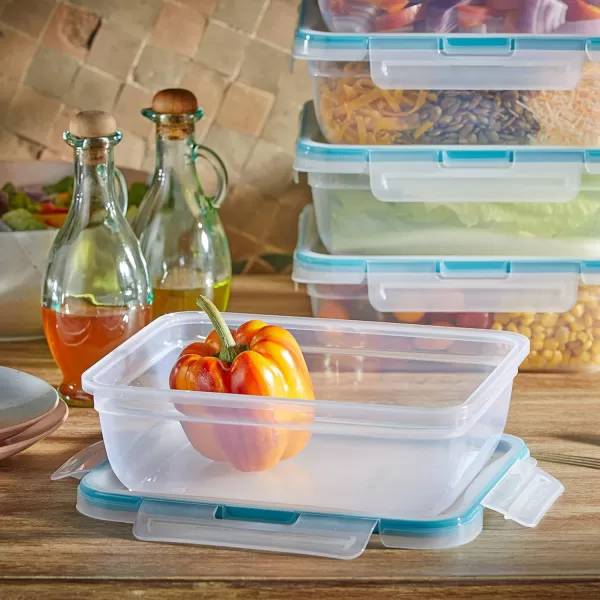 Snapware Total Solution 6-Pc Plastic Food Storage Containers Set with Lids, 8.5-Cup Rectangle Meal Prep Container, Non-Toxic, BPA-Free with 4 Locking Tabs, Microwave, Dishwasher, and Freezer Safe