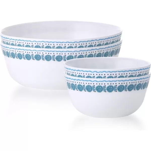 Corelle ED Bowl Set 4pk Med, 4 PIECE, Azure Medallion Classic